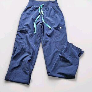 Figs Scrub Pants Womens XXS Yola Navy Blue FREEx Lined  High Waist W23SW2007